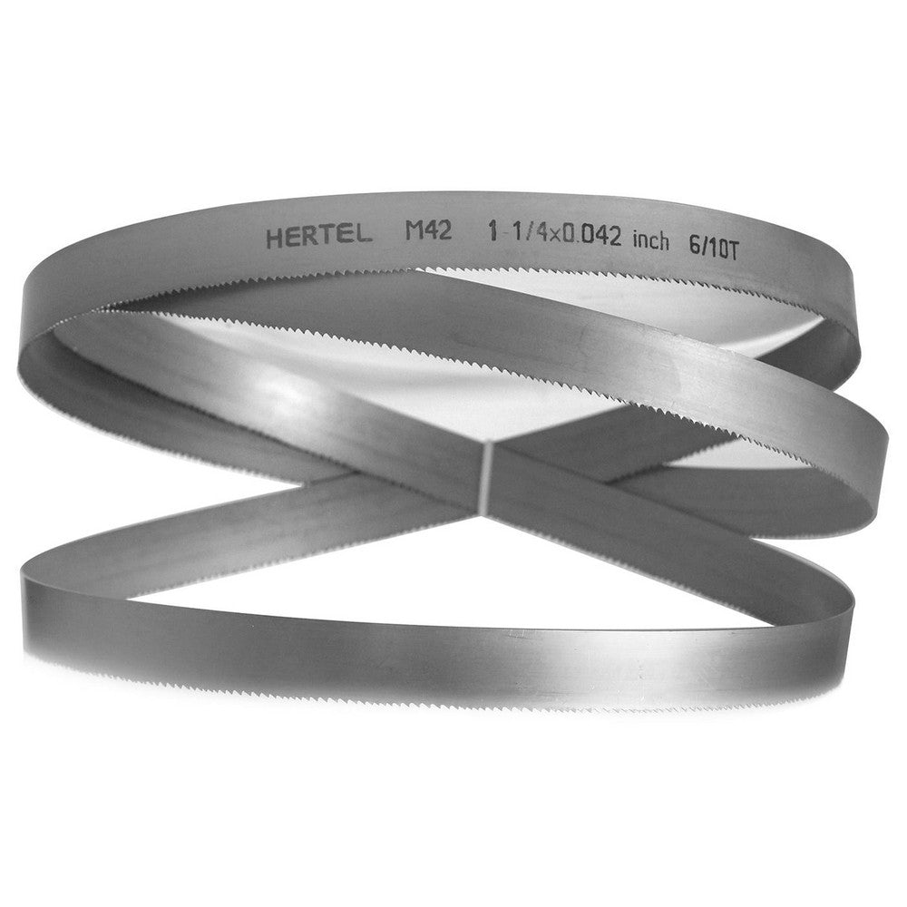 Hertel 96221 Welded Band Saw Blades Blade Length (Feet) 13' 6  Blade Width (Inch) 1-1/4  Teeth Per Inch 6-10  Blade Material Bi-Metal  Tooth Material M42 High Speed Steel  Tooth Form Straight