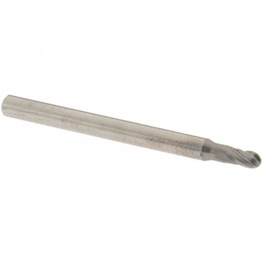 OSG 414-0938-BN Ball End Mill 0.0938" Dia, 0.1875" LOC, 4 Flute, Solid Carbide
