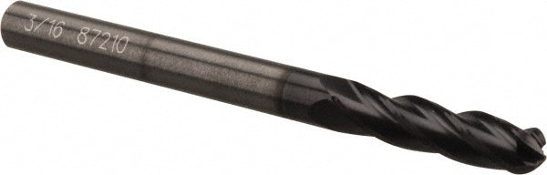 OSG 464-1875-BN11 Ball End Mill 0.1875" Dia, 0.75" LOC, 4 Flute, Solid Carbide