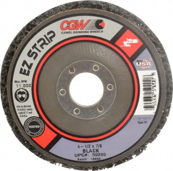CGW Abrasives 59200 Deburring Disc 4-1/2" Dia, 7/8" Hole, Coarse Grade, Silicon Carbide