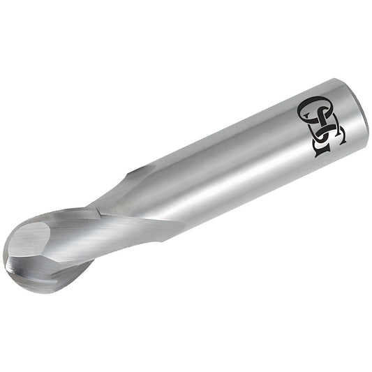 OSG 412-2500-BN Ball End Mill 0.25" Dia, 0.5" LOC, 2 Flute, Solid Carbide