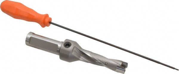 Kennametal 1505110 Replaceable-Tip Drill 15.88 to 16.38 mm Dia, 48 mm Max Depth, 19.05 mm Weldon Flat Shank
