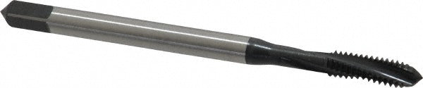 Emuge BU456001.5006 Spiral Flute Tap #8-32, UNC, 3 Flute, Modified Bottoming, 2BX Class of Fit, Cobalt, Oxide Finish