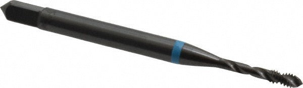 Emuge BU503210.5001 Spiral Flute Tap #2-56 UNC, 2 Flutes, Modified Bottoming, 3B Class of Fit, Cobalt, Oxide Coated