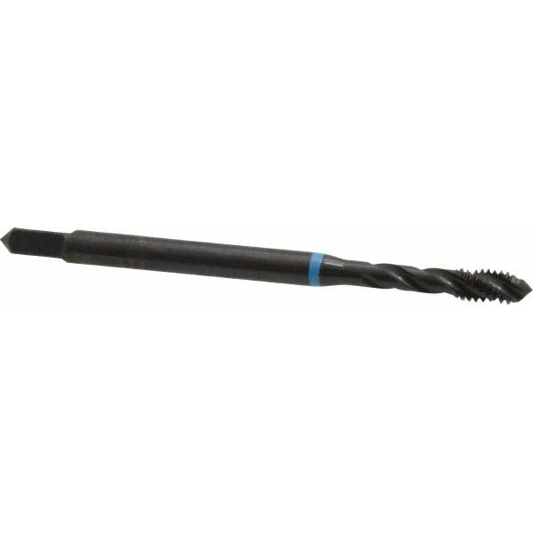 Emuge BU503200.5006 Spiral Flute Tap #8-32 UNC, 3 Flutes, Modified Bottoming, 2B Class of Fit, Cobalt, Oxide Coated