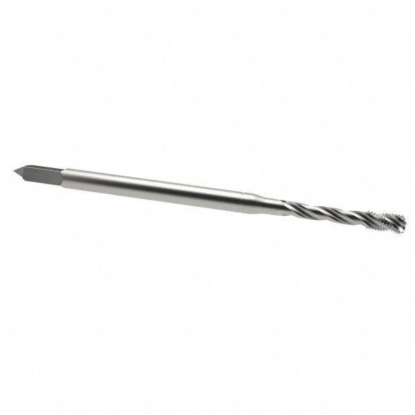 Emuge BU513500.5005 Spiral Flute Tap #6-32 UNC, 3 Flutes, Bottoming, 2B Class of Fit, Cobalt, Bright/Uncoated