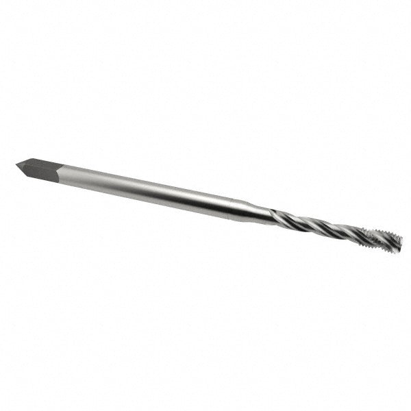 Emuge BU513500.5006 Spiral Flute Tap #8-32 UNC, 3 Flutes, Bottoming, 2B Class of Fit, Cobalt, Bright/Uncoated