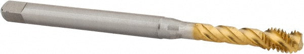 Emuge BU513700.5042 Spiral Flute Tap #12-28 UNF, 3 Flutes, Bottoming, 2B Class of Fit, Cobalt, TIN Coated
