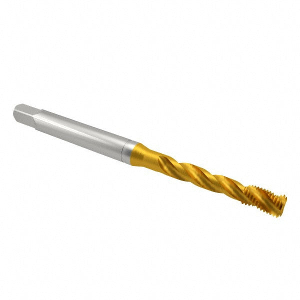 Emuge BU513700.5010 Spiral Flute Tap 5/16-18 UNC, 3 Flutes, Bottoming, 2B Class of Fit, Cobalt, TIN Coated