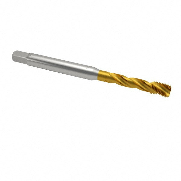 Emuge BU513700.5011 Spiral Flute Tap 3/8-16 UNC, 3 Flutes, Bottoming, 2B Class of Fit, Cobalt, TIN Coated