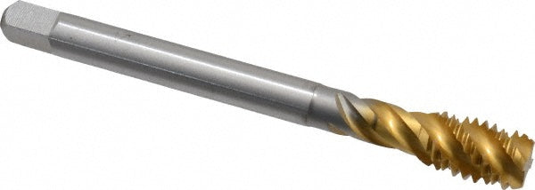 Emuge CU513700.5012 Spiral Flute Tap 7/16-14 UNC, 4 Flutes, Bottoming, 2B Class of Fit, Cobalt, TIN Coated