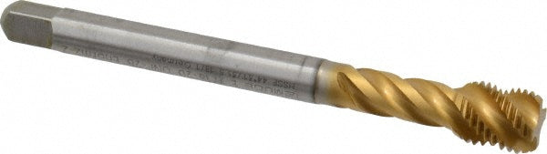 Emuge CU513700.5046 Spiral Flute Tap 7/16-20 UNF, 4 Flutes, Bottoming, 2B Class of Fit, Cobalt, TIN Coated