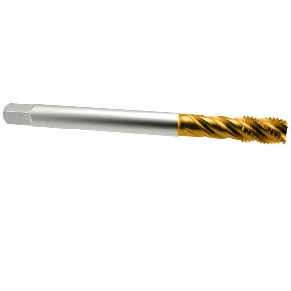 Emuge CU513700.5013 Spiral Flute Tap 1/2-13 UNC, 4 Flutes, Bottoming, 2B Class of Fit, Cobalt, TIN Coated