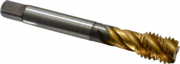 Emuge CU513700.5015 Spiral Flute Tap 5/8-11 UNC, 4 Flutes, Bottoming, 2B Class of Fit, Cobalt, TIN Coated