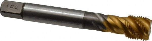 Emuge CU513700.5049 Spiral Flute Tap 5/8-18 UNF, 5 Flutes, Bottoming, 2B Class of Fit, Cobalt, TIN Coated
