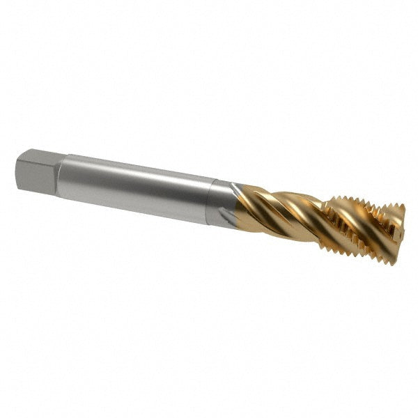 Emuge CU513700.5016 Spiral Flute Tap 3/4-10 UNC, 4 Flutes, Bottoming, 2B Class of Fit, Cobalt, TIN Coated