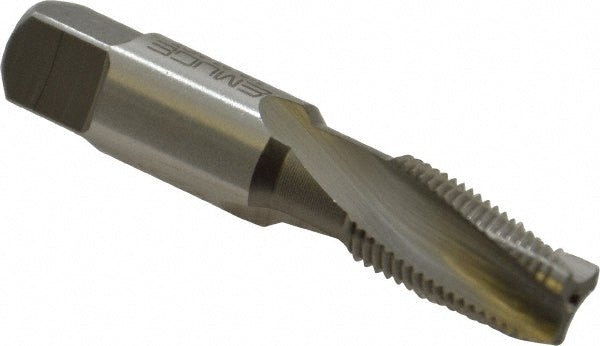 Emuge AW483000.5764 1/8-27 NPT, 15&deg Helix, 3 Flutes, Modified Bottoming Chamfer, Bright Finish, High Speed Steel, Spiral Flute Pipe Tap