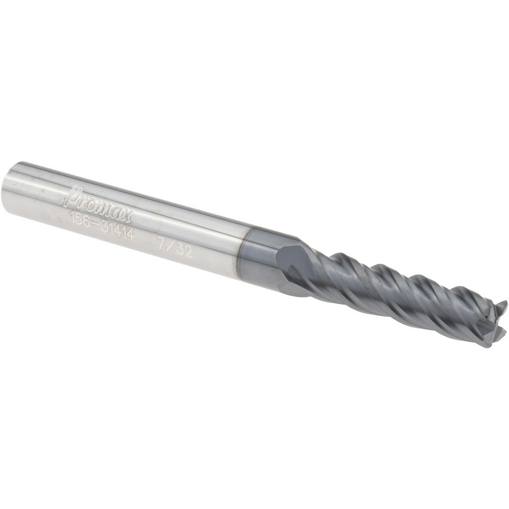 ProMax 156-31414 Corner Radius End Mill 7/32" Dia, 3/4" LOC, 0.0200" Radius, 4 Flute, Solid Carbide