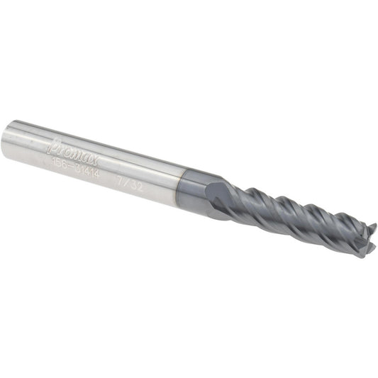 ProMax 156-31414 Corner Radius End Mill 7/32" Dia, 3/4" LOC, 0.0200" Radius, 4 Flute, Solid Carbide