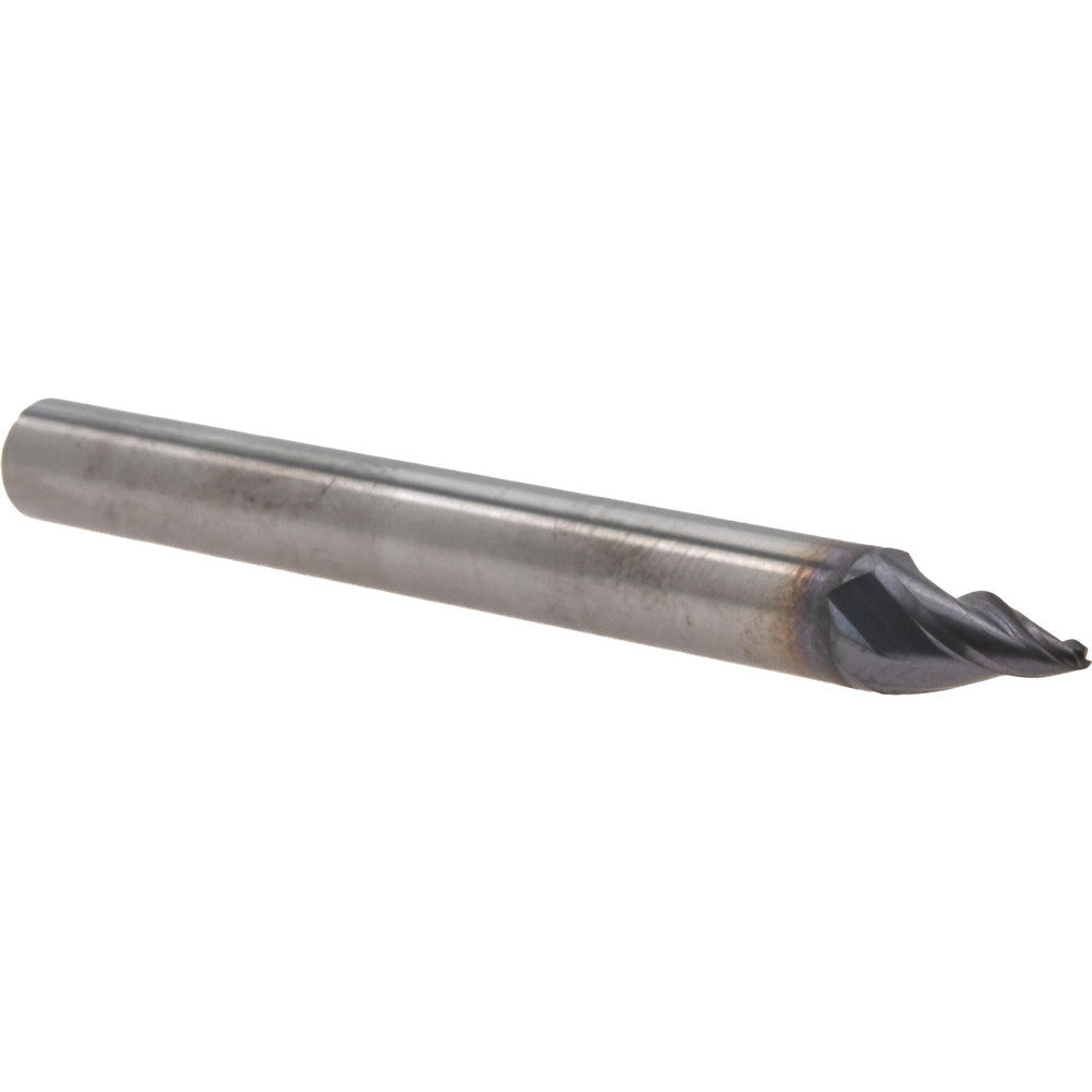 Harvey Tool 41145-C6 Tapered End Mill 15 deg Angle per Side, 0.0450" Small Dia, 0.3830" LOC, 3 Flute, Solid Carbide, Square End