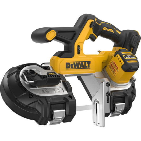 DeWALT DCS378B Cordless Portable Bandsaws Voltage 20.00V  Maximum Depth of Cut (Decimal Inch) 3.3700  Low Speed (SFPM) 570  Cutting Capacity - Round 3-3/8 in  Cutting Capacity - Rectangular 3-3/8 in  Number Of Speeds Variable