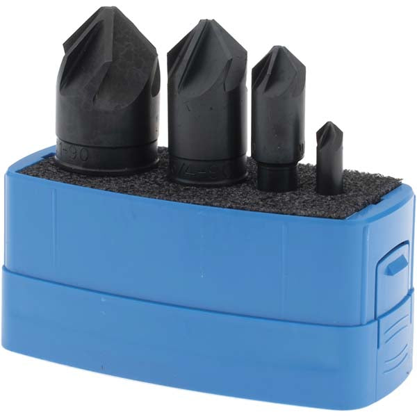 M.A. Ford 79000013 Countersink Set 4 Pc, 1/4 to 1" Head Dia, 6 Flute