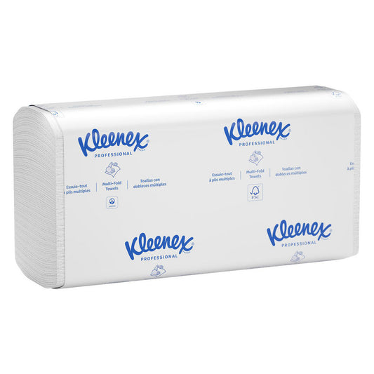 Kleenex 13254 Scottfold Multifold Paper Towels with Fast-Drying Absorbency Pockets, White