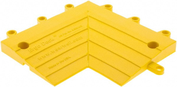 Wearwell 560.78x6x9x9YL Anti-Fatigue Modular Corner Ramp Edge Mat Dry & Wet Environment, 9" Long, 6" Wide, 7/8" Thick, Yellow