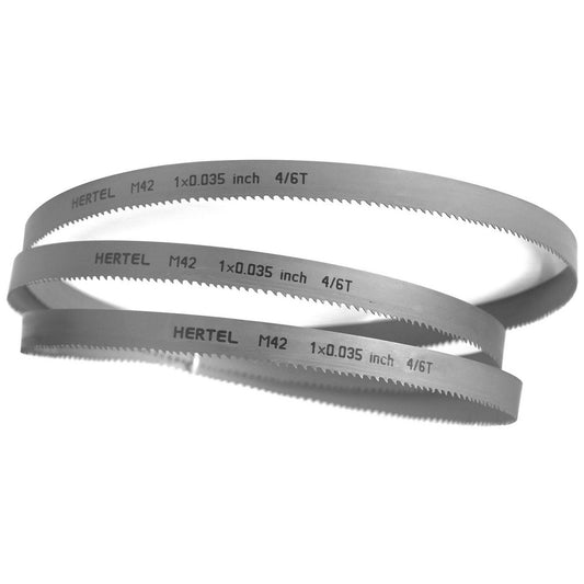 Hertel 96203 Welded Band Saw Blades Blade Length (Feet) 14' 6  Blade Width (Inch) 1  Teeth Per Inch 4-6  Blade Material Bi-Metal  Tooth Material M42 High Speed Steel  Tooth Form Duplex