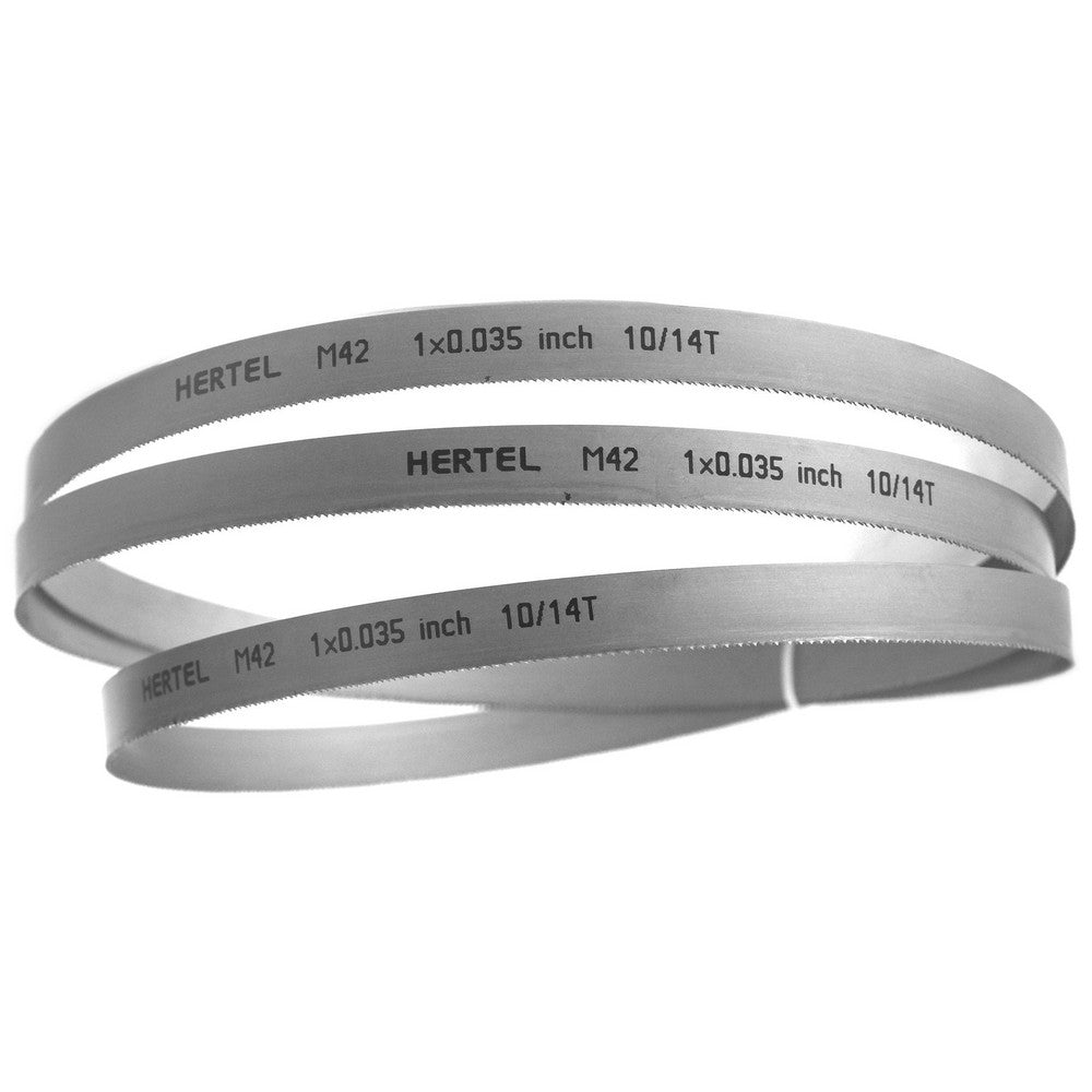Hertel 96207 Welded Band Saw Blades Blade Length (Feet) 14' 6  Blade Width (Inch) 1  Teeth Per Inch 10-14  Blade Material Bi-Metal  Tooth Material M42 High Speed Steel  Tooth Form Straight