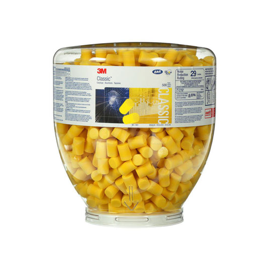 3M 7000002298 Earplug Dispenser Refill 500Pr, Foam, Barrel Shape, 29dB