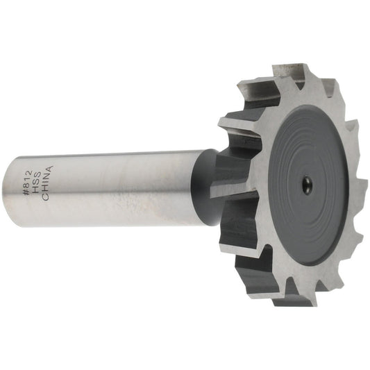 Value Collection C1200812 Woodruff Keyseat Cutter 1.5" Cut Dia, 0.25" Cut Width, 1/2" Shank Dia, Staggered Tooth