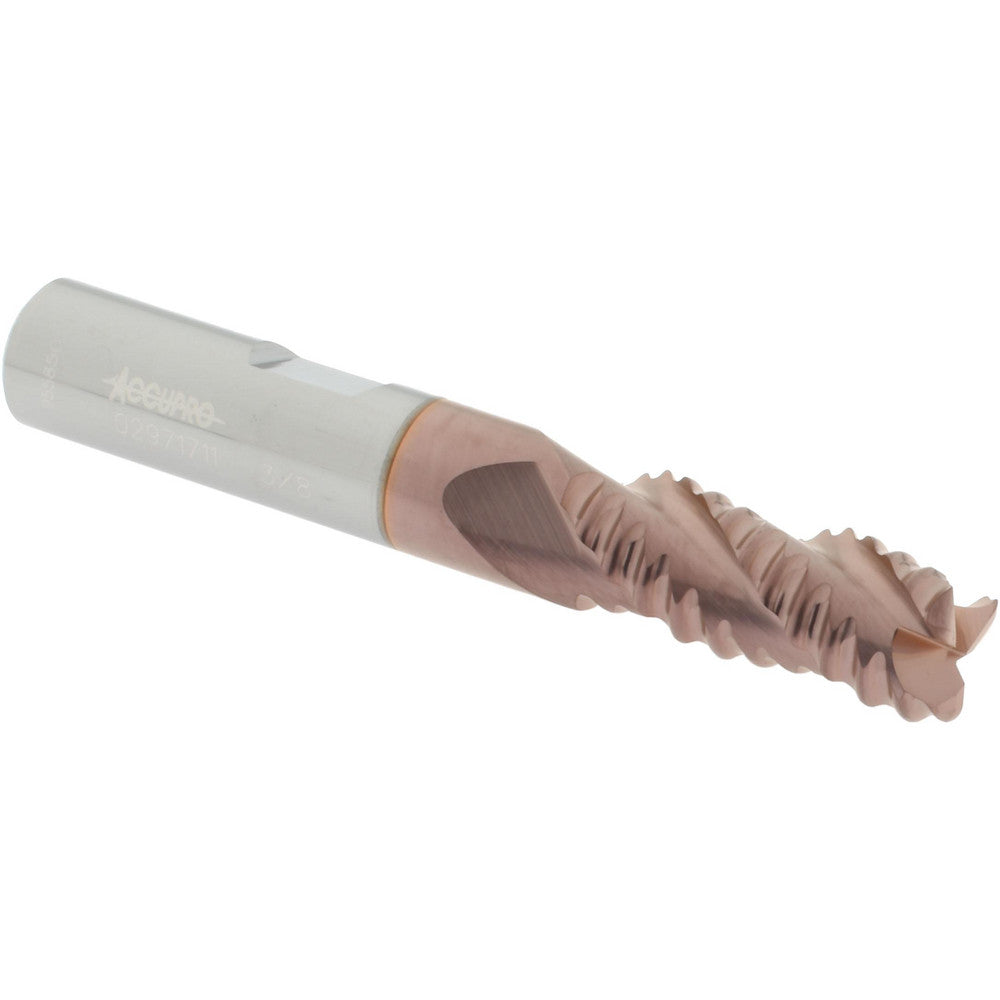 Accupro 02971711 Square End Mill 3/8'' Dia, 7/8'' LOC, 3/8'' Shank Dia, 2-1/2'' OAL, 3 Flutes, Solid Carbide