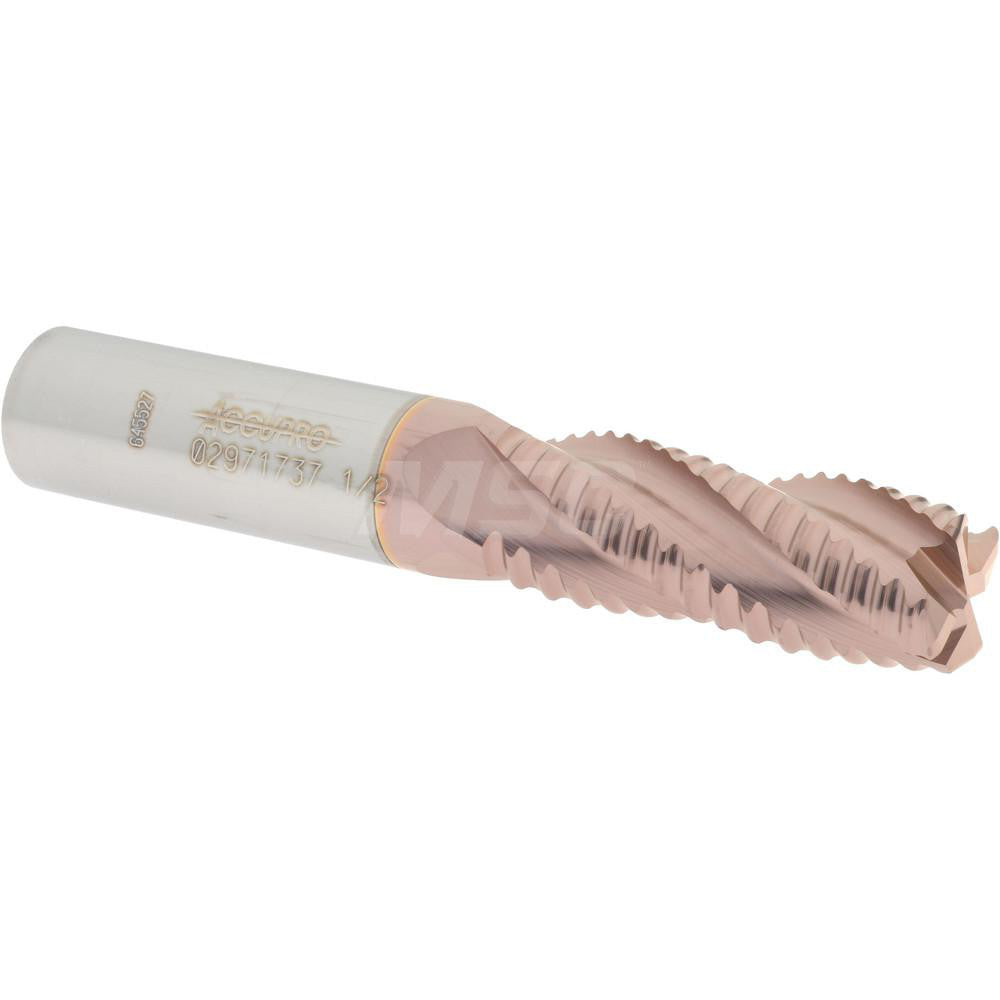 Accupro 02971737 Square End Mill 1/2'' Dia, 1-1/4'' LOC, 1/2'' Shank Dia, 3'' OAL, 4 Flutes, Solid Carbide