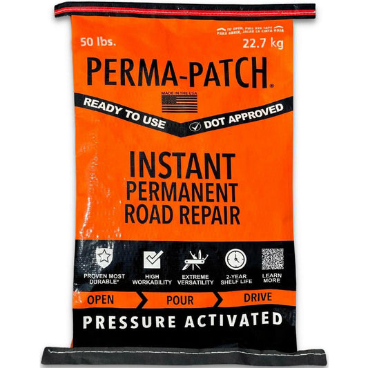 Perma-Patch PP-50-PLC Drywall & Hard Surface Compounds Product Type Asphalt Patch  Color Black  Container Size 50 lb  Container Type Bag  Composition Asphaltic  Coverage .5 Cu Ft