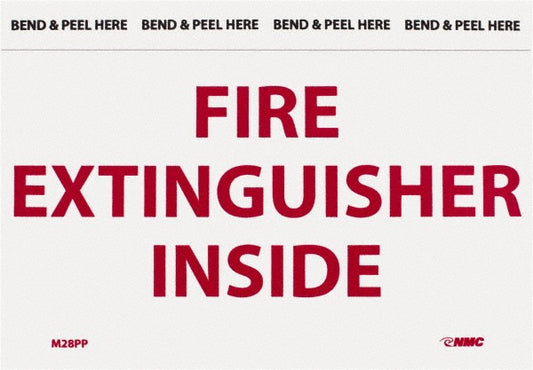 AccuformNMC M28PP Fire Extinguisher Inside, Pressure Sensitive Vinyl Fire Sign