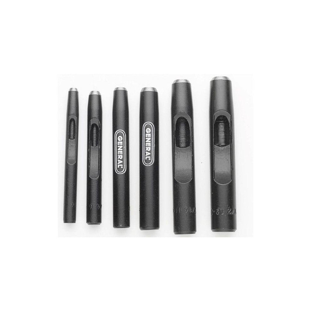 General 1280ST Hollow Punch Set 6 Pc, 0.1875 to 0.5"