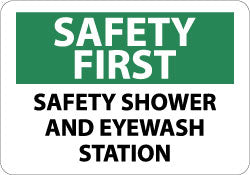 AccuformNMC SF175RB Sign Rectangle, "Safety First - Safety Shower and Eyewash Station"