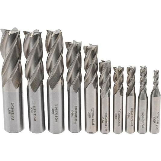 Value Collection 723-2511 End Mill Set 4 Flute, Square End