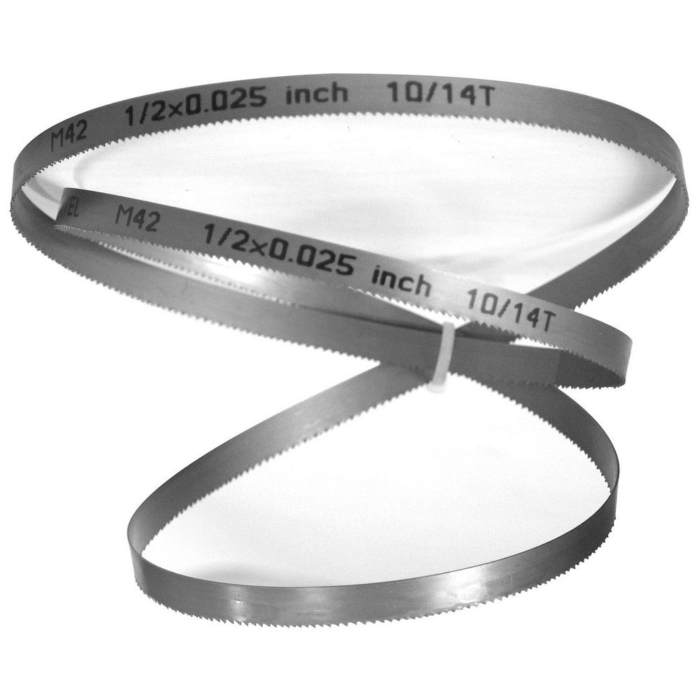 Hertel 96117 Welded Band Saw Blades Blade Length (Feet) 12' 6  Blade Width (Inch) 1/2  Teeth Per Inch 10-14  Blade Material Bi-Metal  Tooth Material M42 High Speed Steel  Tooth Form Straight