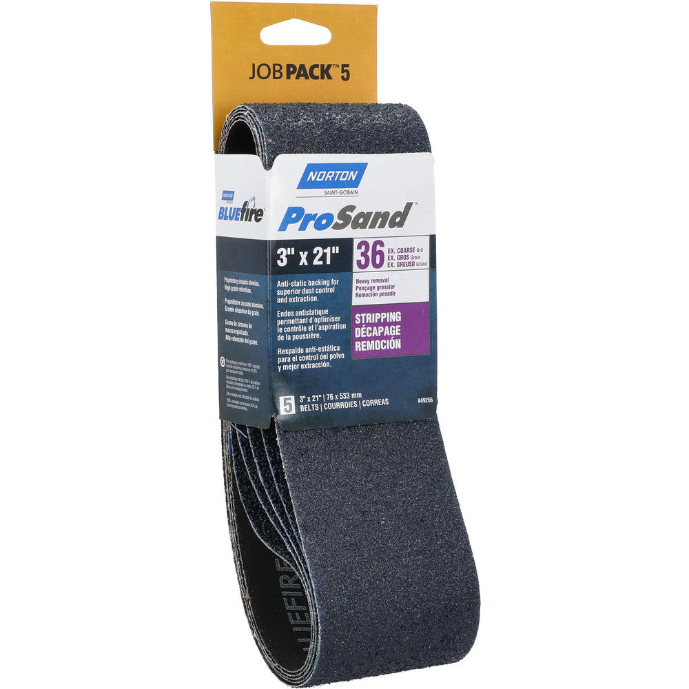 Norton 07660749266 Abrasive Belt 3" Wide, 21" Long, 36 Grit, Zirconia Alumina