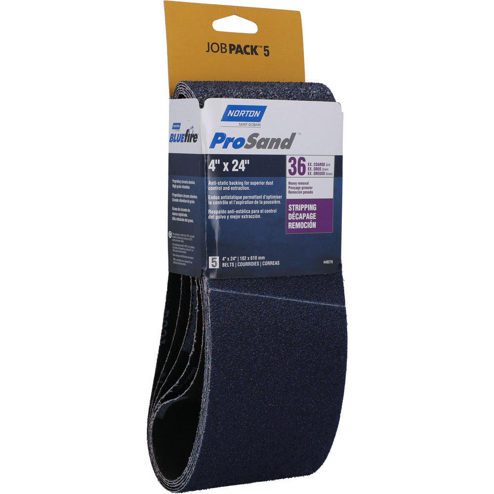Norton 07660749278 Abrasive Belt 4" Wide, 24" Long, 36 Grit, Zirconia Alumina