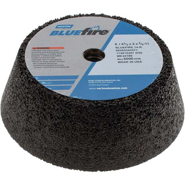 Norton 66253344371 Tool & Cutting Grinding Wheel 6" Dia, 14 Grit, R Hardness, Type 11