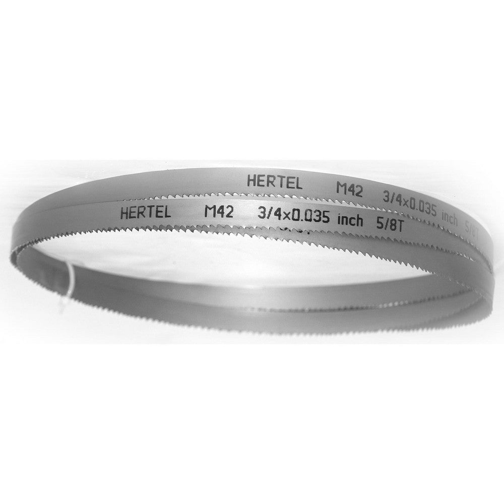 Hertel 96127 Welded Band Saw Blades Blade Length (Feet) 9'  Blade Width (Inch) 3/4  Teeth Per Inch 5-8  Blade Material Bi-Metal  Tooth Material M42 High Speed Steel  Tooth Form Straight