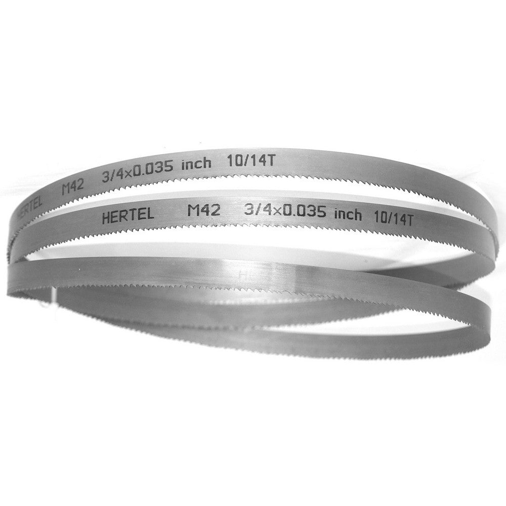 Hertel 96126 Welded Band Saw Blades Blade Length (Feet) 8' 11  Blade Width (Inch) 3/4  Teeth Per Inch 10-14  Blade Material Bi-Metal  Tooth Material M42 High Speed Steel  Tooth Form Straight