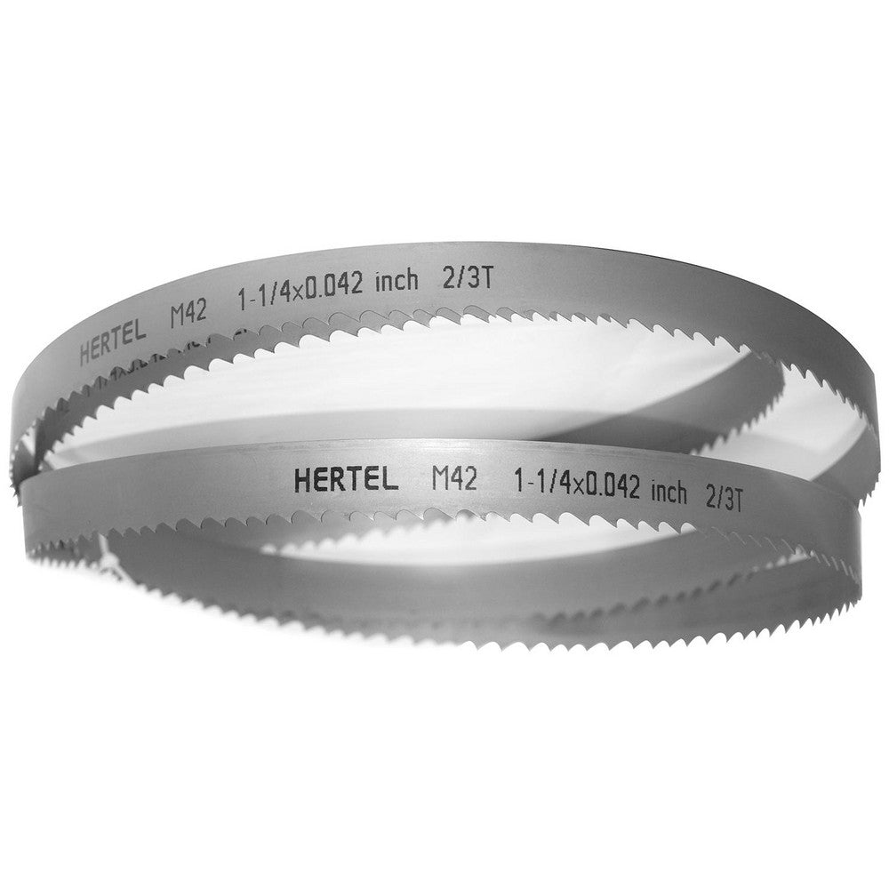 Hertel 96222 Welded Band Saw Blades Blade Length (Feet) 13' 6  Blade Width (Inch) 1-1/4  Teeth Per Inch 2-3  Blade Material Bi-Metal  Tooth Material M42 High Speed Steel  Tooth Form Variable
