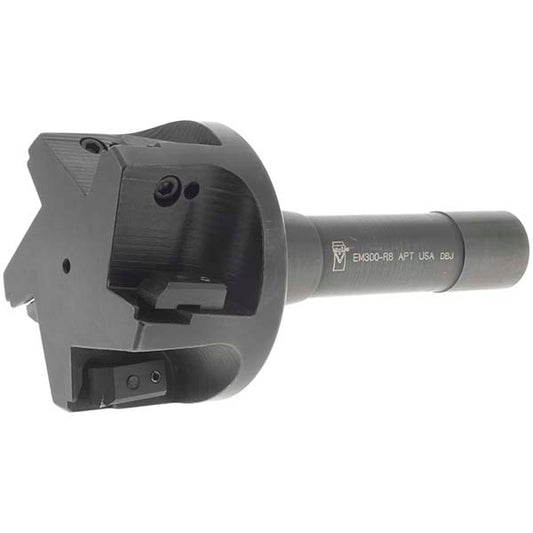 APT EM300-R8 3" Cut Diam, 0.65" Max Depth, R8 Shank, 5-7/8" OAL Indexable Square-Shoulder End Mill