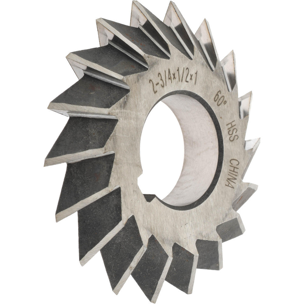 Value Collection 328-5211 Double Angle Milling Cutter 60 &deg, 2-3/4" Cut Dia, 1/2" Cut Width, 1" Arbor Hole, High Speed Steel