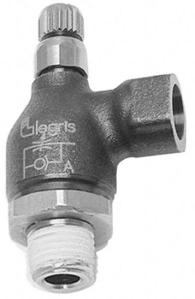 Legris 7115 14 14 Air Flow Control Valve Threaded Port Meter Out Metal Flow Control, NPT, 1/4" Tube OD