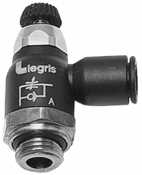 Legris 7060 12 17 Air Flow Control Valve Compact Meter Out Flow Control, Tube x BSPP, 12mm Tube OD